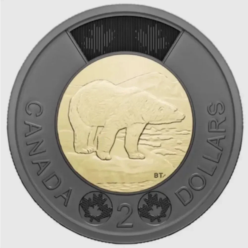 Black Ring Toonie 2022 Queen Elizabeth Canada Uncirculated $2 Dollar Coin Money - Picture 1 of 2